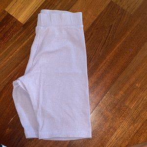 Lavender textured biker short